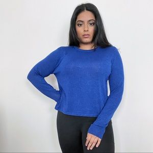 H&M Divided Blue Sparkle Scoop Top